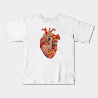 Lowpoly Human heart, anatomy illustration art, heart lowpoly, triangle, geometric Kids T-Shirt